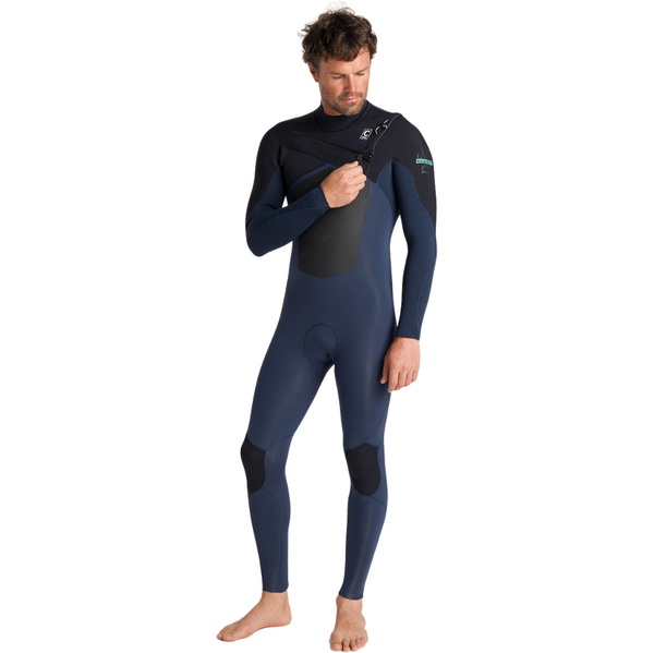 2026 C-Skins Mens NuWave ReWired 3/2mm Chest Zip Wetsuit C-NRW32MCZ - Bluestone x / Black